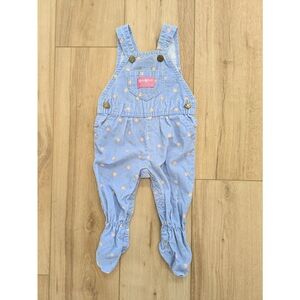 VINTAGE Osh-kosh Floral Overalls With Footies